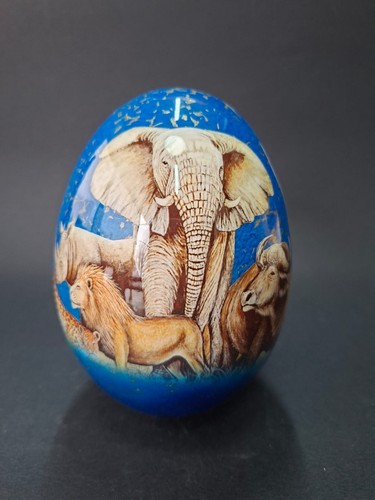 Uovo struzzo decorato - struzzo, big