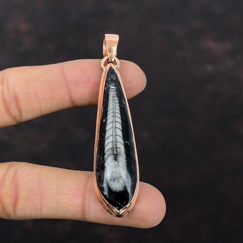 Ciondolo fossile orthoceras - ciondolo,