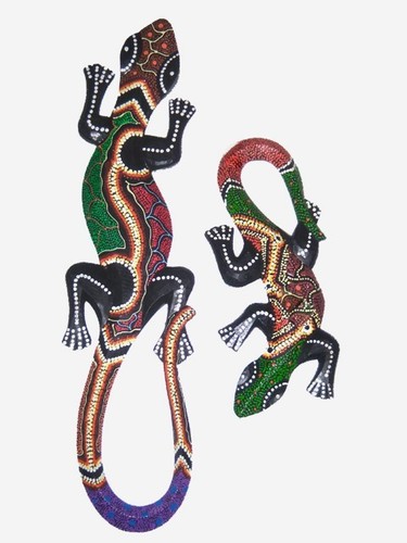 Geko scultura in legno - cm,