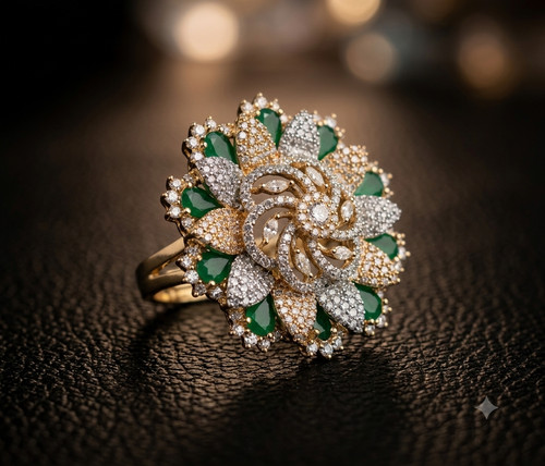 Anello cocktail floreale fiori