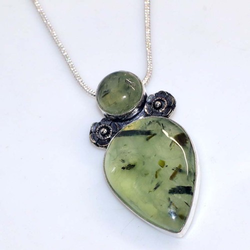 Collana lunga prehnite