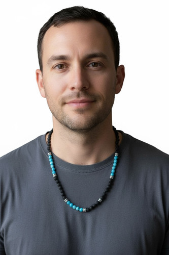 Collana uomo pietra lavica - pietra,
